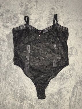 UE Black Lace Bodysuit with Pink Tag
